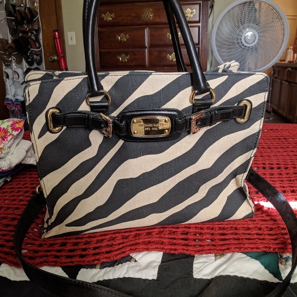 Michael Kors Handbags - Michaek Kors black and tan zebra print bag